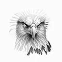 Bald eagle with US flag tattoo design idea