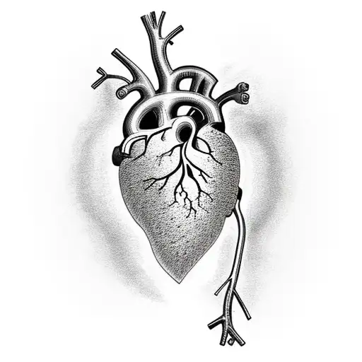 human heart with mountains inside tattoo design idea