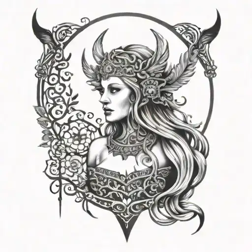 Goddess hel nordic godess tattoo design idea