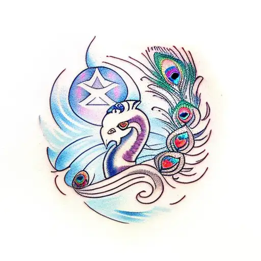 Peacock tattoo design idea