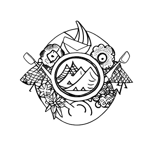 A kids summer camp that I worked at that teaches paddle boards, canoes and kayaks tattoo design idea