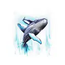 humpback whale tattoo design idea