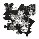 A design incorporating elements of ADHD and neurodiversity, such as puzzle pieces and brain waves, to symbolize the client's unique perspective as a neurodivergent individual tattoo design idea