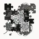 A design incorporating elements of ADHD and neurodiversity, such as puzzle pieces and brain waves, to symbolize the client's unique perspective as a neurodivergent individual tattoo design idea