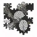 A design incorporating elements of ADHD and neurodiversity, such as puzzle pieces and brain waves, to symbolize the client's unique perspective as a neurodivergent individual tattoo design idea