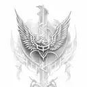 tattoo for the spain. it should be just sword. no other details. it shoud have roses on its body. and must have wings.  tattoo design idea