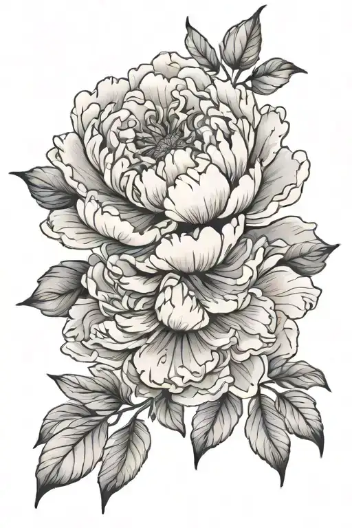 peony tattoo design idea