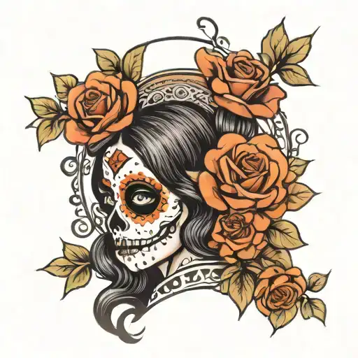 day of the dead girl tattoo design idea