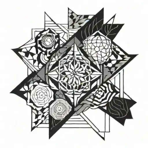 five elements as flural tattoo design idea