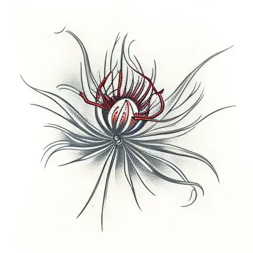 Red Spider Lily Centipede Wrapped Around tattoo design idea