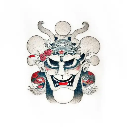 Sad and happy mask  tattoo design idea