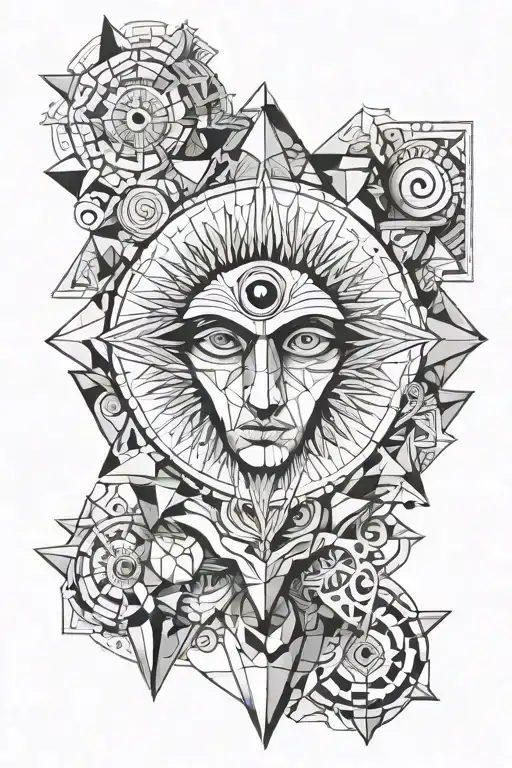 god, eyes, time tattoo design idea