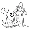 ghost with dog tattoo design idea