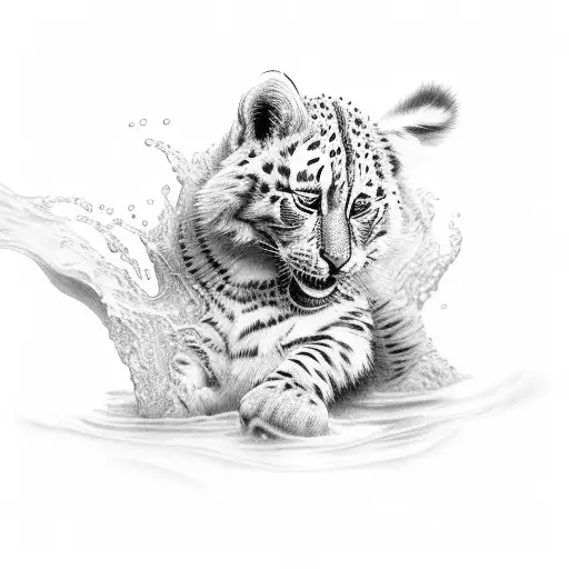 waterfull, women,  liokns, cheetsas, tigger, flower  tattoo design idea