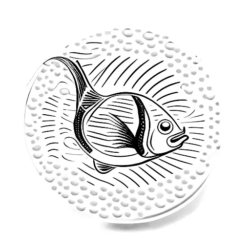 fish, basektball ball, dog footprint in a bracelet tattoo design idea