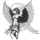 dark angel half demon tattoo design idea