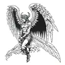 dark angel half demon tattoo design idea