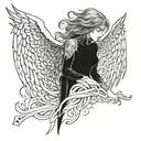 dark angel half demon tattoo design idea