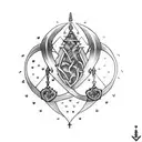 heart pierced by three swords tattoo design idea