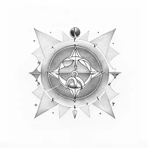 Aquarius constellation with a woman's silhouette incorporated tattoo design idea