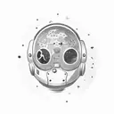 An astronaut floating in space with a trail of colorful stars behind tattoo design idea