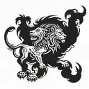 Lion and zeus y poseidon tattoo design idea