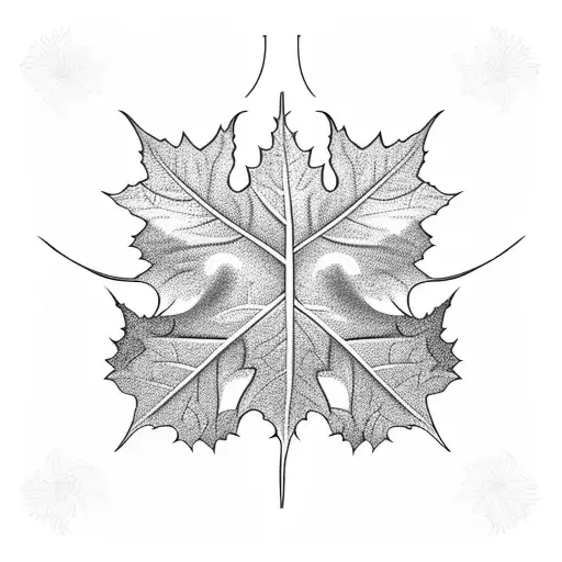 Flowing vine from top-left to bottom-right. Integrate oak leaf in upper section, tattoo design idea
