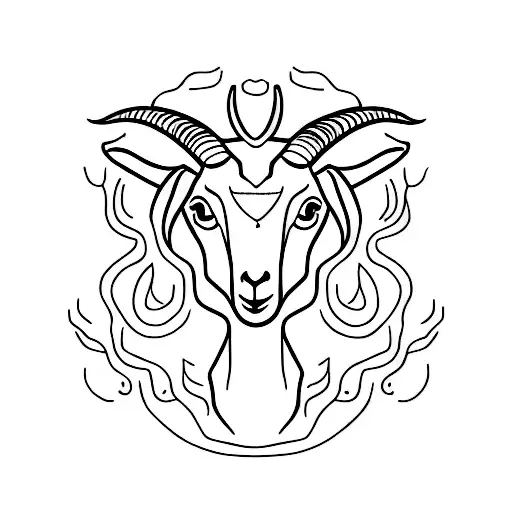 goat  tattoo design idea