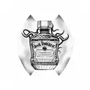 bottle of jack daniels with a scorpion tattoo design idea