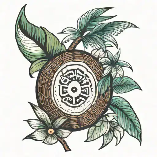 coconut tattoo design idea