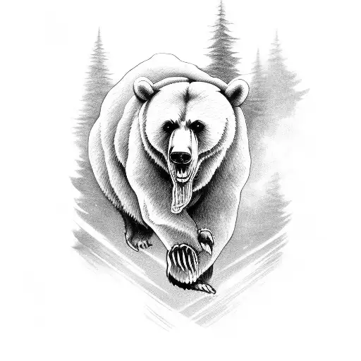 ghost riding on bear  tattoo design idea