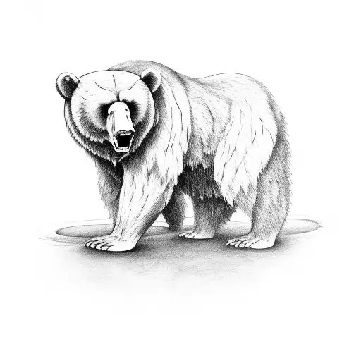 ghost on top of bear tattoo design idea