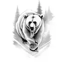 ghost riding on bear  tattoo design idea