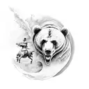 ghost riding on bear  tattoo design idea