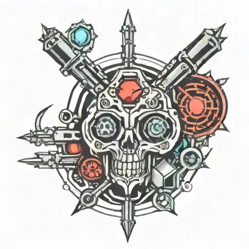 cyber sigilism tattoo design idea