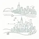 Create a tattoo design featuring Chicago skyline with a Taurus constellation subtly incorporated tattoo design idea