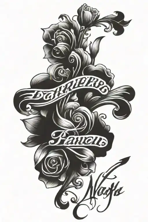 parents name written on bicep tattoo tattoo design idea