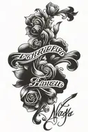 parents name written on bicep tattoo tattoo design idea