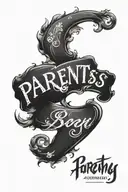 parents name written on bicep tattoo tattoo design idea