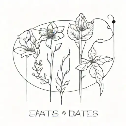 5 dates tattoo design idea