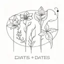5 dates tattoo design idea