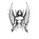 angel and demon tattoo design idea