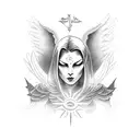 angel and demon tattoo design idea