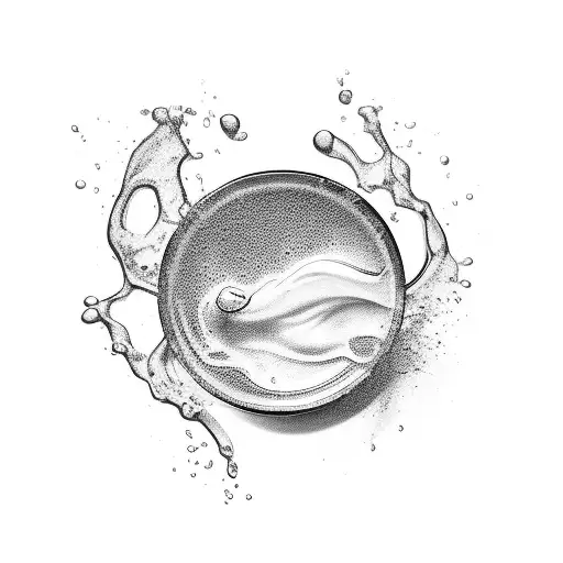 A creative tattoo of a bar glass overflowing with milk from a spilled milk carton tattoo design idea