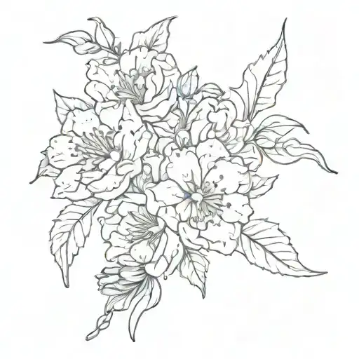 may and October birth flowers intertwined tattoo design idea
