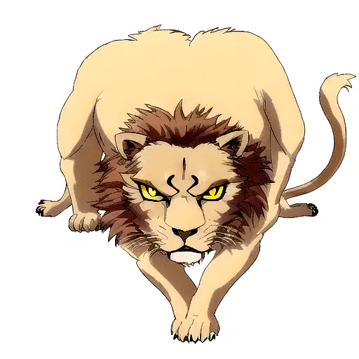 a chimera lion looking with fierce eyes tattoo design idea