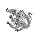 A fierce dragon wrapped around the arm, symbolizing strength and training tattoo design idea