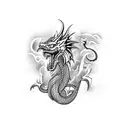 A fierce dragon wrapped around the arm, symbolizing strength and training tattoo design idea