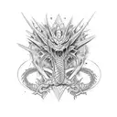 A fierce dragon wrapped around the arm, symbolizing strength and training tattoo design idea