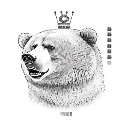 Crowned Bear tattoo design idea